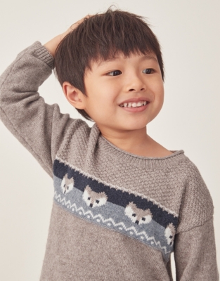 Organic Cotton And Wool Fox Fair Isle Jumper (18mths–6yrs)