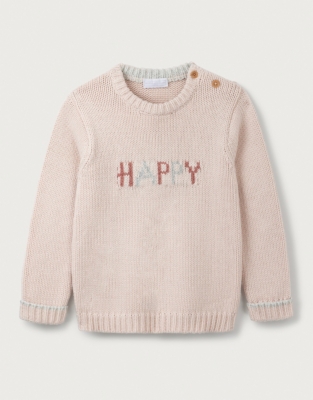 Organic Cotton And Wool Happy Sweater (18mths–6yrs)