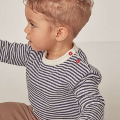 Organic Cotton And Wool Stripe Jumper (0–18mths)