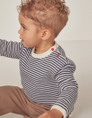 Organic Cotton And Wool Stripe Jumper (0–18mths)