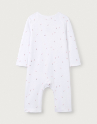 Organic Cotton Apple Of My Eye Embroidered Sleepsuit (0–24mths)