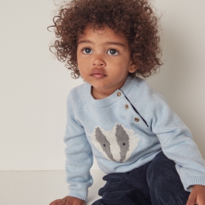 Organic Cotton Badger Jumper (0–18mths)