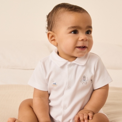 Organic Cotton Beach Friends Embroidered Shortie (0–24mths)