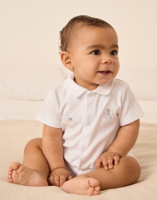 Organic Cotton Beach Friends Embroidered Shortie (0–24mths)