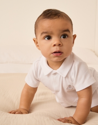 Organic Cotton Beach Friends Embroidered Shortie (0–9mths)