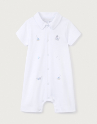 Organic Cotton Beach Friends Embroidered Shortie (0–9mths)