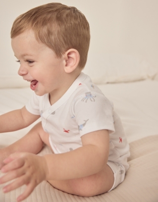 Organic Cotton Beach Friends Wrap Shortie (0–24mths)