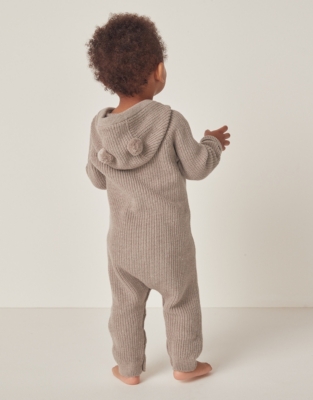 Organic Cotton Bear Knitted Romper (0–24mths)