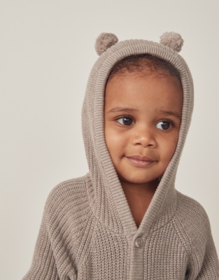 Organic Cotton Bear Knitted Romper (0–24mths)