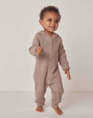Organic Cotton Bear Knitted Romper (0–24mths)