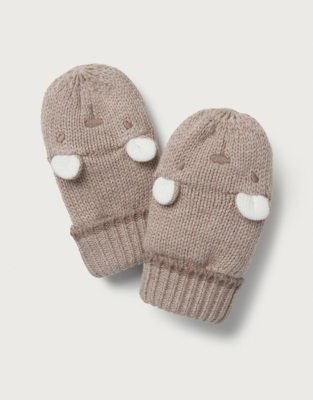 Organic Cotton Bear Mittens (0–24mths)