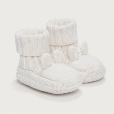 Organic Cotton Bear Pram Booties (0–12mths)