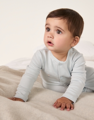 Organic Cotton Bedtime Friends Embroidered Sleepsuit (0–24mths)