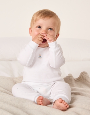 Organic Cotton Bedtime Friends Mock Top Sleepsuit (0–24mths)