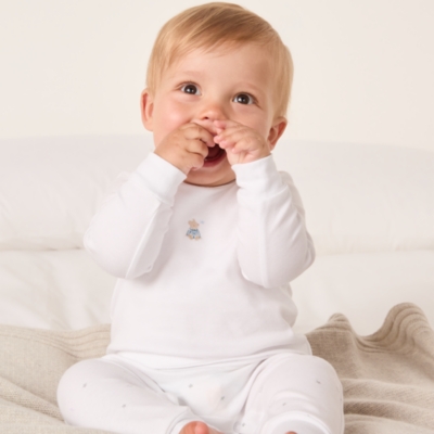 Organic Cotton Bedtime Friends Mock Top Sleepsuit (0–9mths)