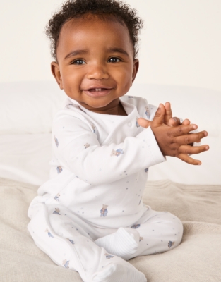 Organic Cotton Bedtime Friends Wrap Sleepsuit (0–24mths)