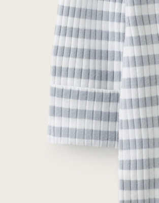 Organic Cotton Blend Blue Stripe Ribbed Sleepsuit (0–24mths)