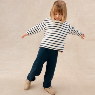 Organic Cotton Blend Breton Cherry Top & Joggers Set (0–4yrs)