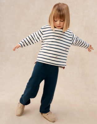 Organic Cotton Blend Breton Cherry Top & Joggers Set (0–4yrs)