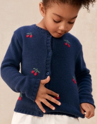 Organic Cotton Blend Cherry Cardigan (0–4yrs)