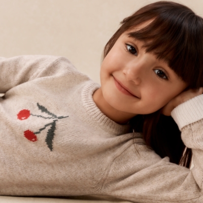 Organic Cotton Blend Cherry Jumper (0–4yrs)