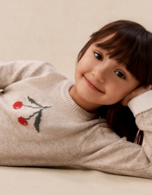 Organic Cotton Blend Cherry Jumper (0–4yrs)