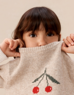 Organic Cotton Blend Cherry Jumper (0–4yrs)