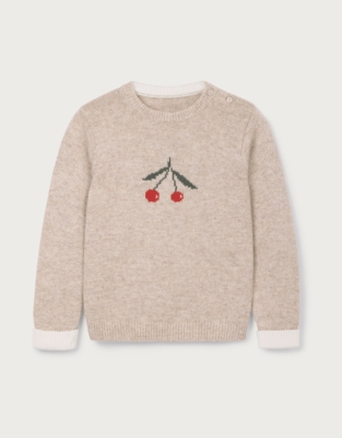 Organic Cotton Blend Cherry Jumper (0–4yrs)