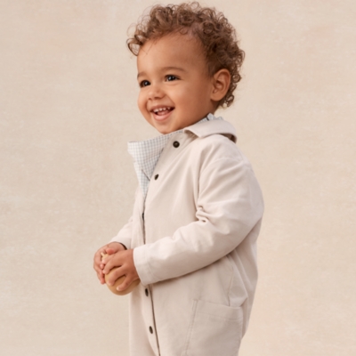 Organic Cotton Blend Cord Jumpsuit Top & Neckerchief Set (0–4yrs)