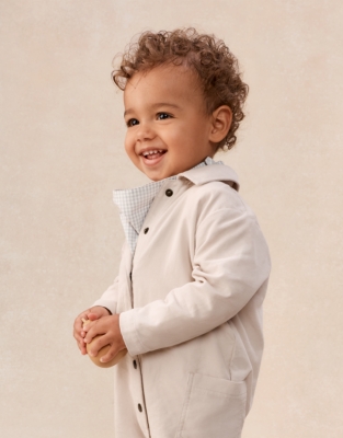 Organic Cotton Blend Cord Jumpsuit Top & Neckerchief Set (0–4yrs)