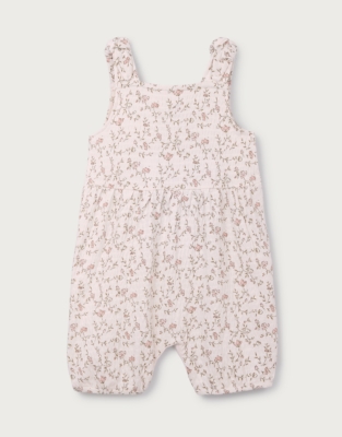 Organic Cotton Blend Esme Floral Tie Shoulder Jersey Romper (0–24mths)