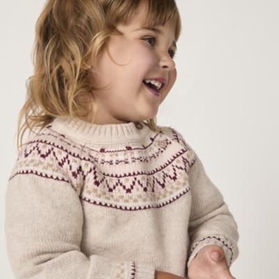 Organic Cotton Blend Fair Isle Jumper (0–4yrs)