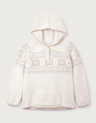 Organic Cotton Blend Fair Isle Knitted Hoodie (0–4yrs)
