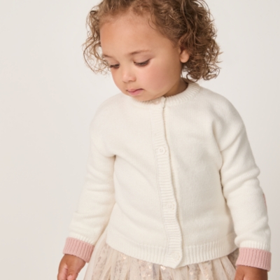 Organic Cotton Blend Heart Cardigan (0–4yrs)