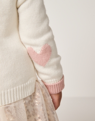 Organic Cotton Blend Heart Cardigan (0–4yrs)