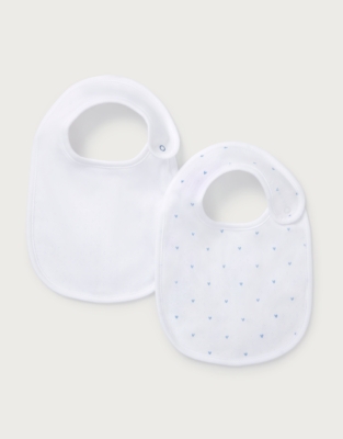 Organic Cotton Blend Heart Pointelle Bibs — Set of 2