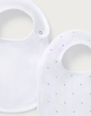 Organic Cotton Blend Heart Pointelle Bibs — Set of 2