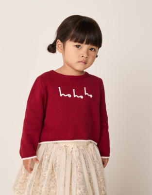 Organic Cotton Blend Ho Ho Ho Jumper (0–2yrs)