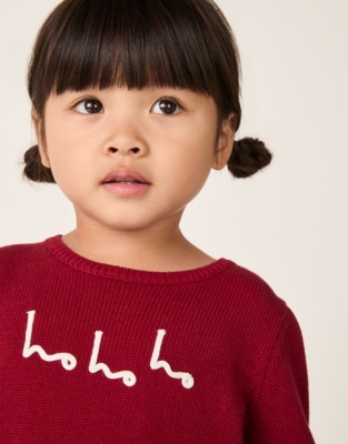 Organic Cotton Blend Ho Ho Ho Jumper (0–2yrs)