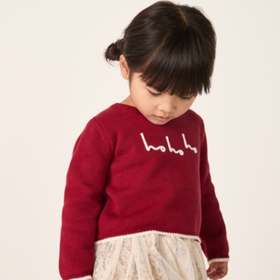 Organic Cotton Blend Ho Ho Ho Jumper (0–4yrs)