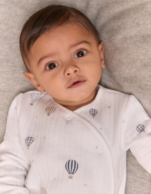 Organic Cotton Blend Hot Air — Air Balloon Sleepsuit (0–24mths)