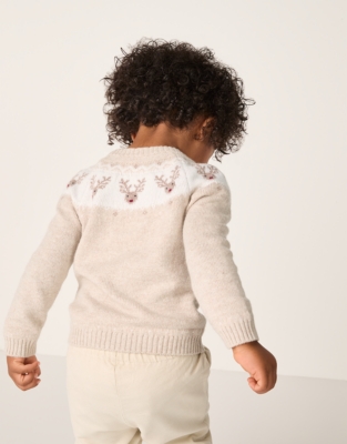 Organic Cotton Blend Jingles Fair Isle Jumper (0–4yrs)