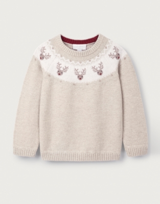 Organic Cotton Blend Jingles Fair Isle Jumper (0–4yrs)