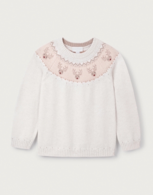 Organic Cotton Blend Jingles Fair Isle Jumper (0–4yrs)