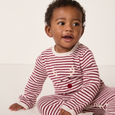 Organic Cotton Blend Jingles Stripe Romper (0–24mths)