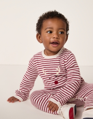 Organic Cotton Blend Jingles Stripe Romper (0–24mths)