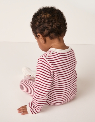 Organic Cotton Blend Jingles Stripe Romper (0–24mths)