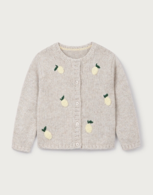 Organic Cotton Blend Lemon Cardigan (0–4yrs)