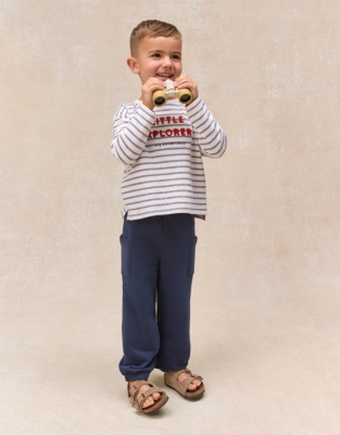 Organic Cotton Blend Little Explorer Sweatshirt & Joggers Set (0–4yrs)