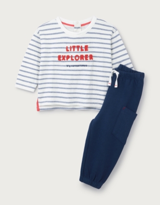 Organic Cotton Blend Little Explorer Sweatshirt & Joggers Set (0–4yrs)